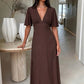 Maxikleid mit V-Ausschnitt und Flügelärmeln - NAHA