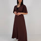 Maxikleid mit V-Ausschnitt und Flügelärmeln - NAHA