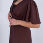 Maxikleid mit V-Ausschnitt und Flügelärmeln - NAHA