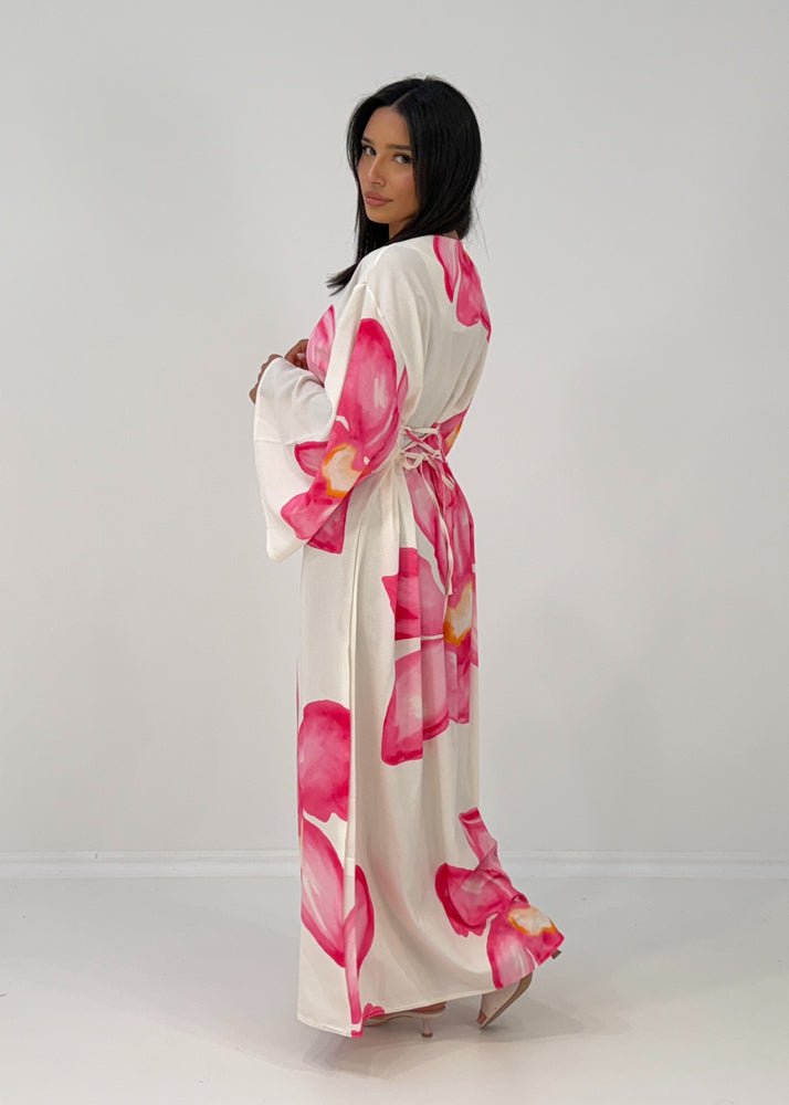 Maxikleid mit weiten Ärmeln & Blumenprint - NAHA