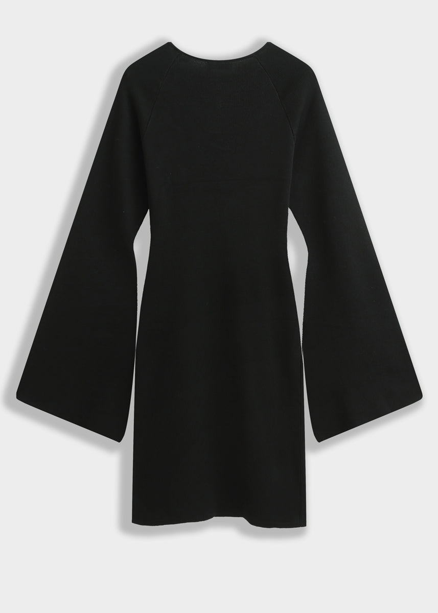 Mini-Kleid mit weiten Ärmeln Schwarz