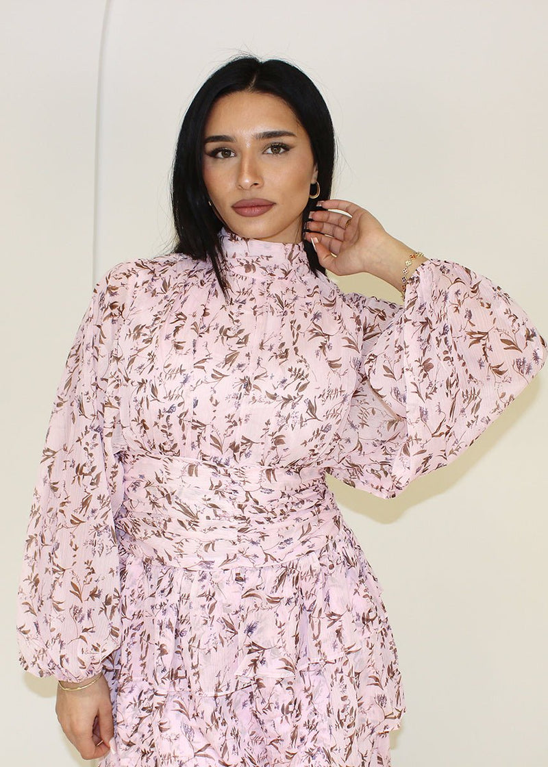 Midikleid mit floralem Print und langen Ärmeln - NAHA