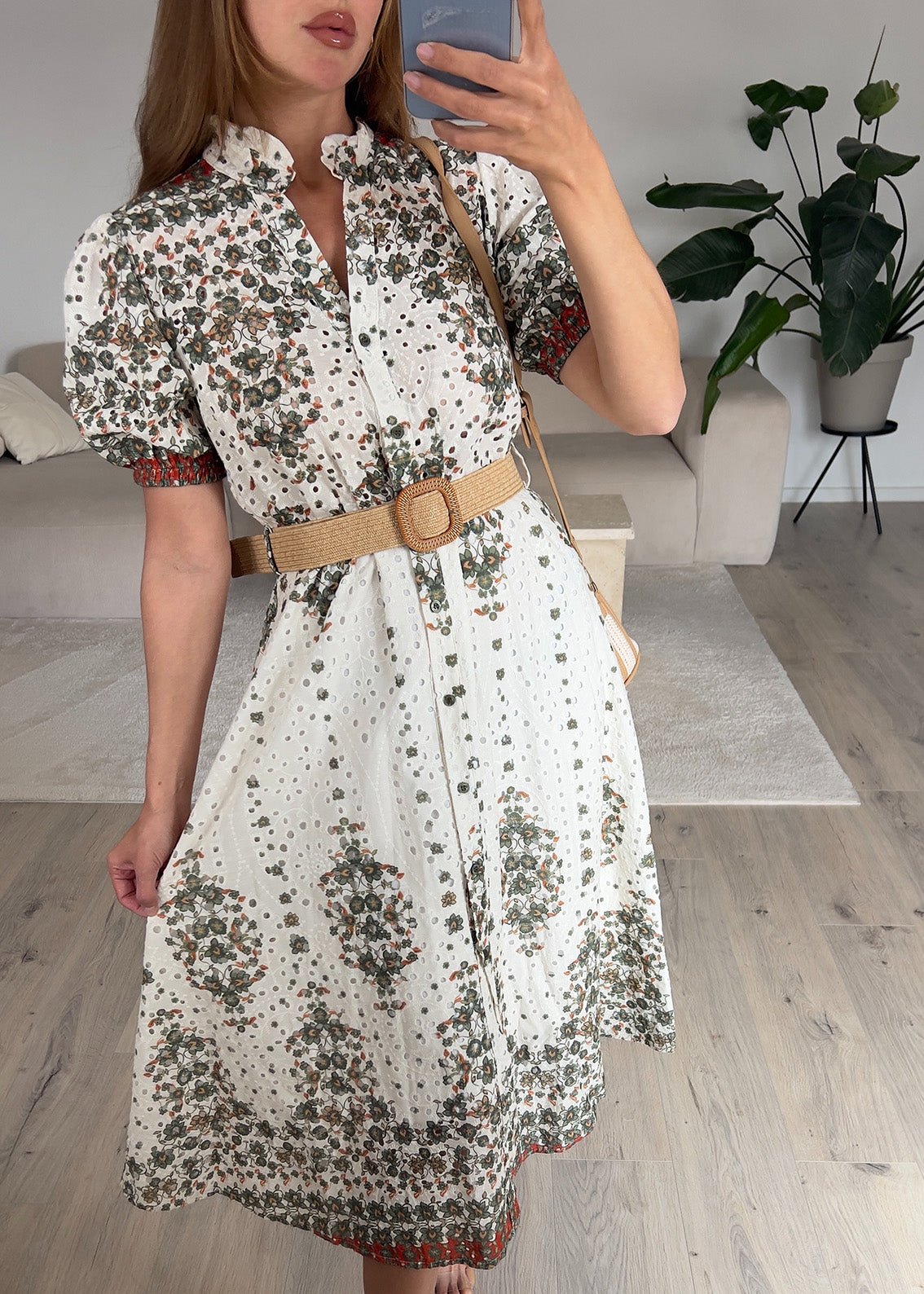 Midikleid mit Lochstickerei - NAHA