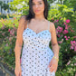 Midikleid mit Punkten & Spaghettiträgern – Weiß - NAHA