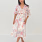 Midikleid mit Volants & Blumenprint - NAHA
