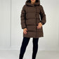 Mittellange Steppjacke mit Bindegürtel - NAHA