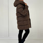Mittellange Steppjacke mit Bindegürtel - NAHA