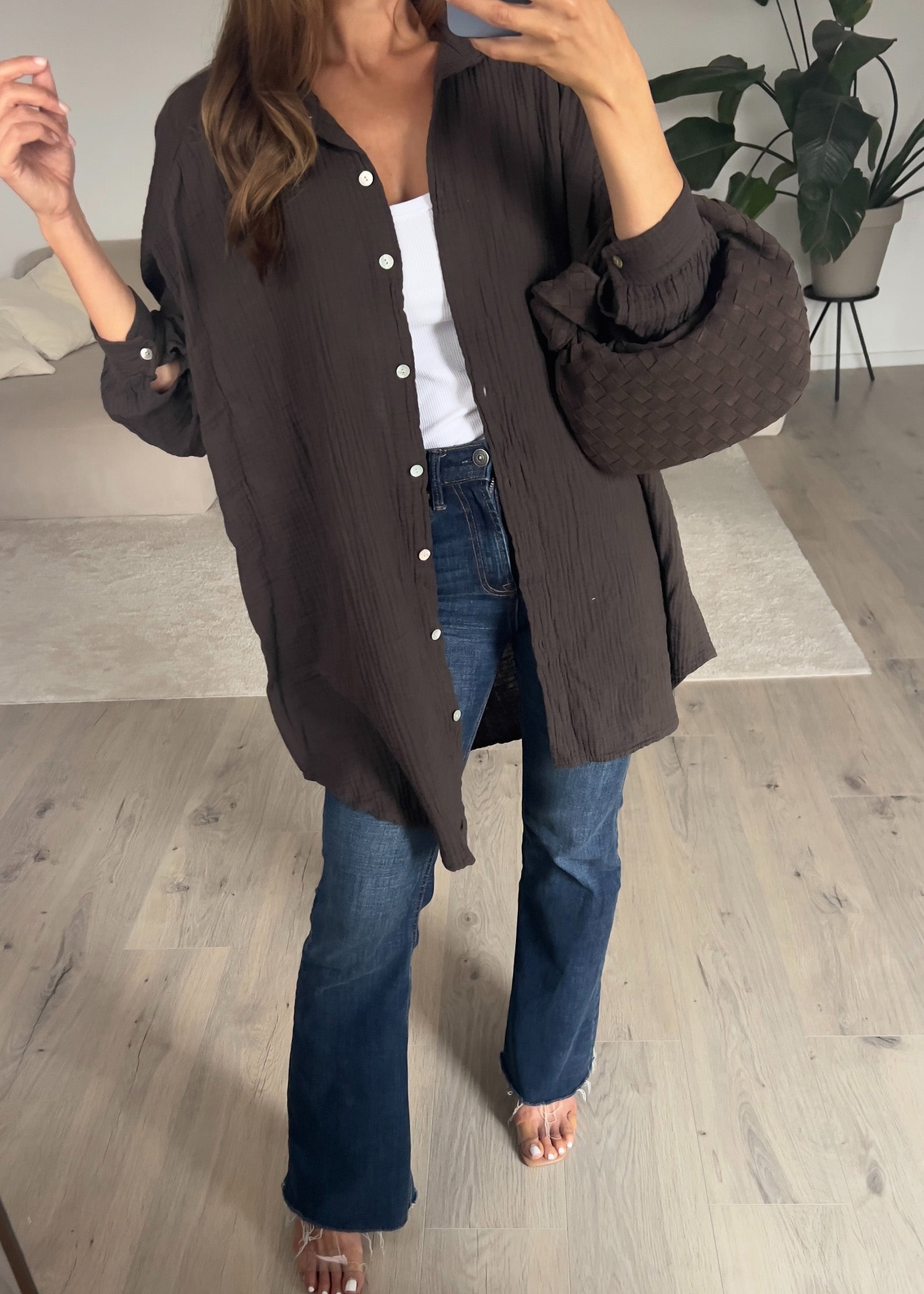 Lange Musselin-Bluse