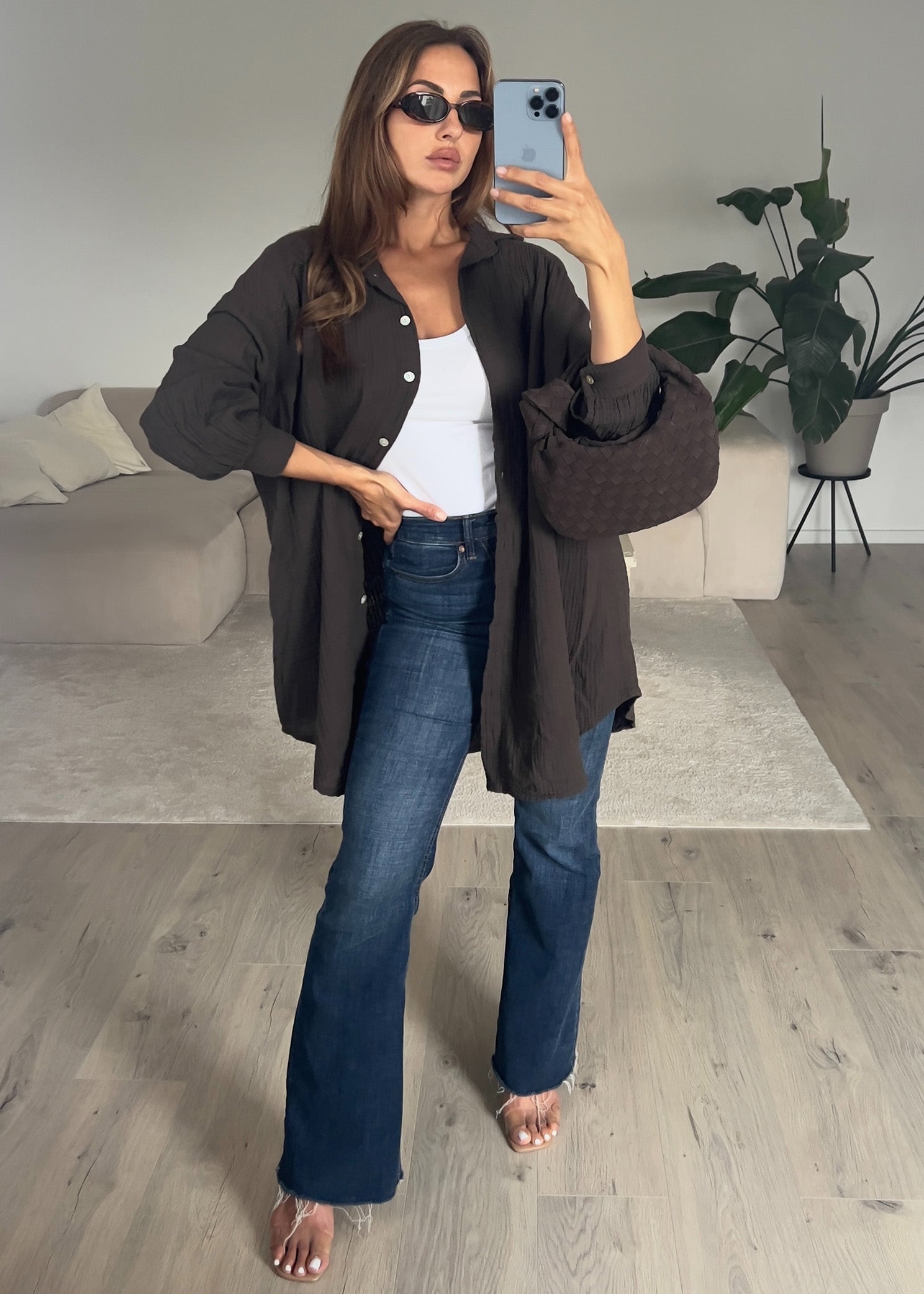 Lange Musselin-Bluse