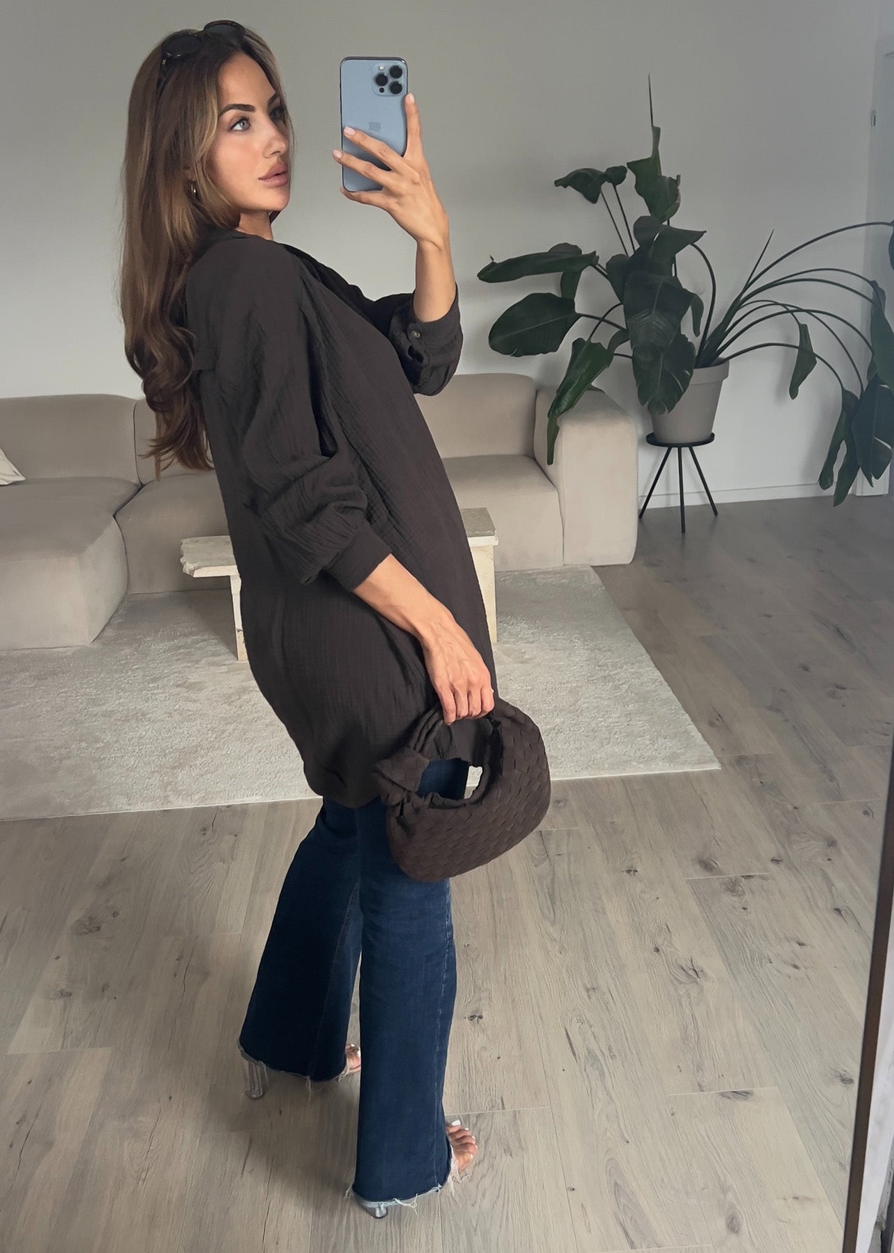 Lange Musselin-Bluse