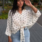 Oversize-Bluse mit Polka Dots & Schmuckring Weiß - NAHA