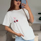 Oversize T-Shirt mit Kirschprint - NAHA