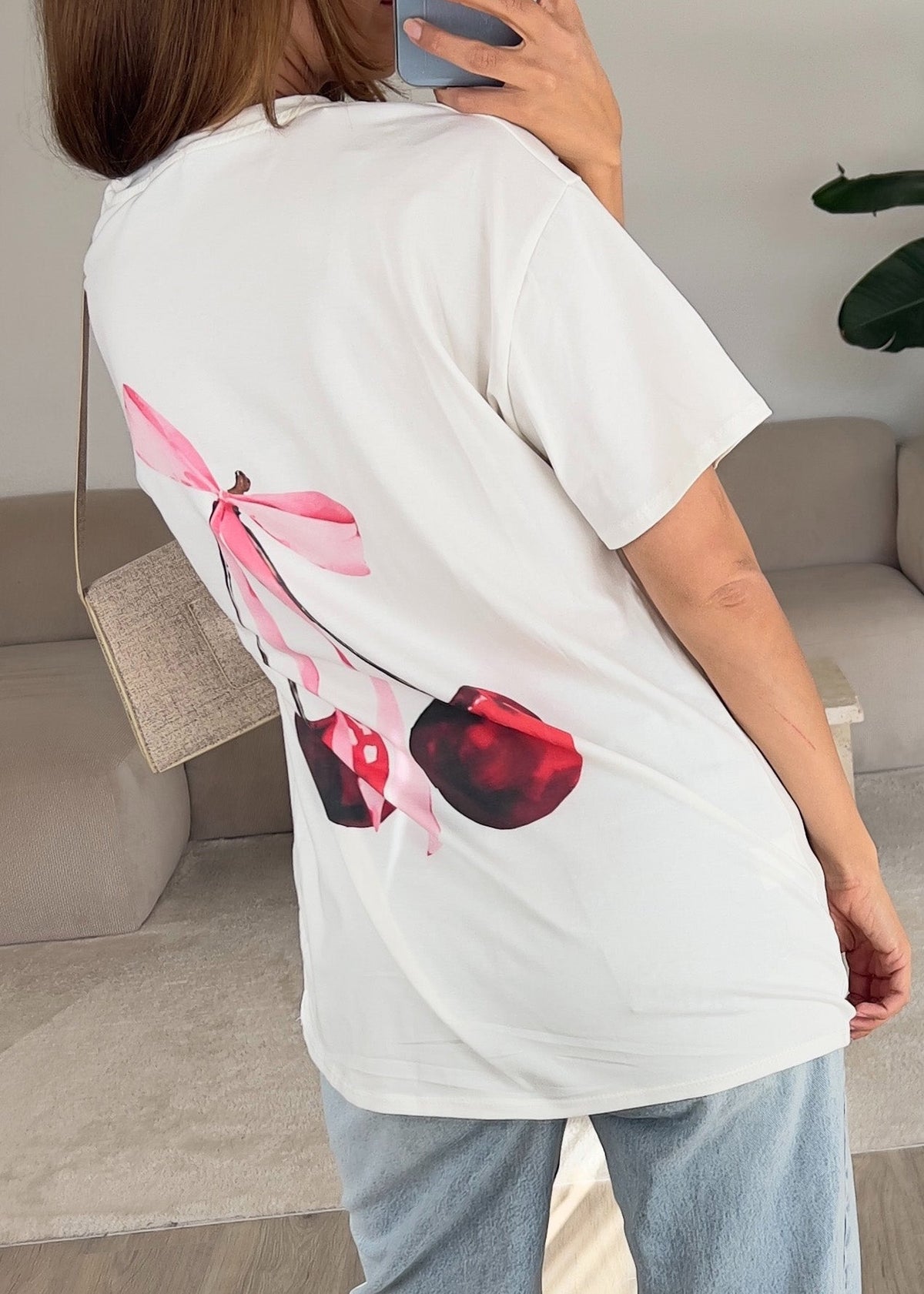 Oversize T-Shirt mit Kirschprint - NAHA