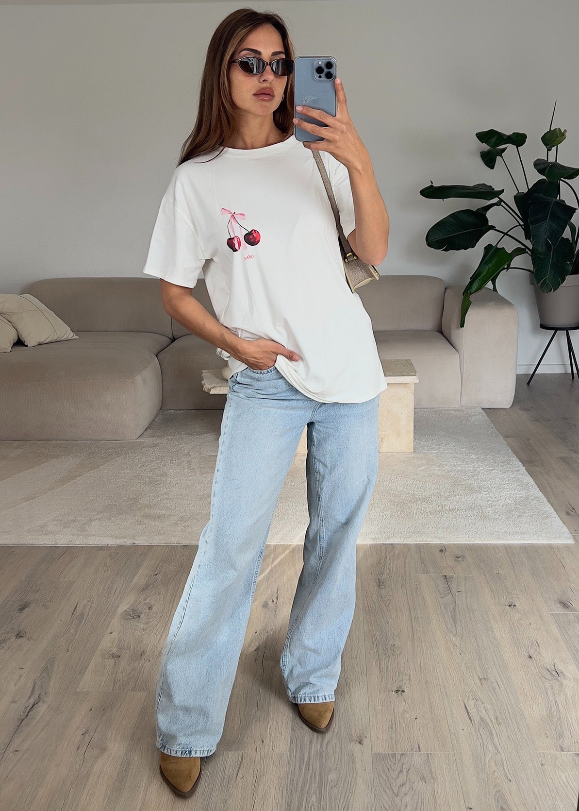 Oversize T-Shirt mit Kirschprint - NAHA