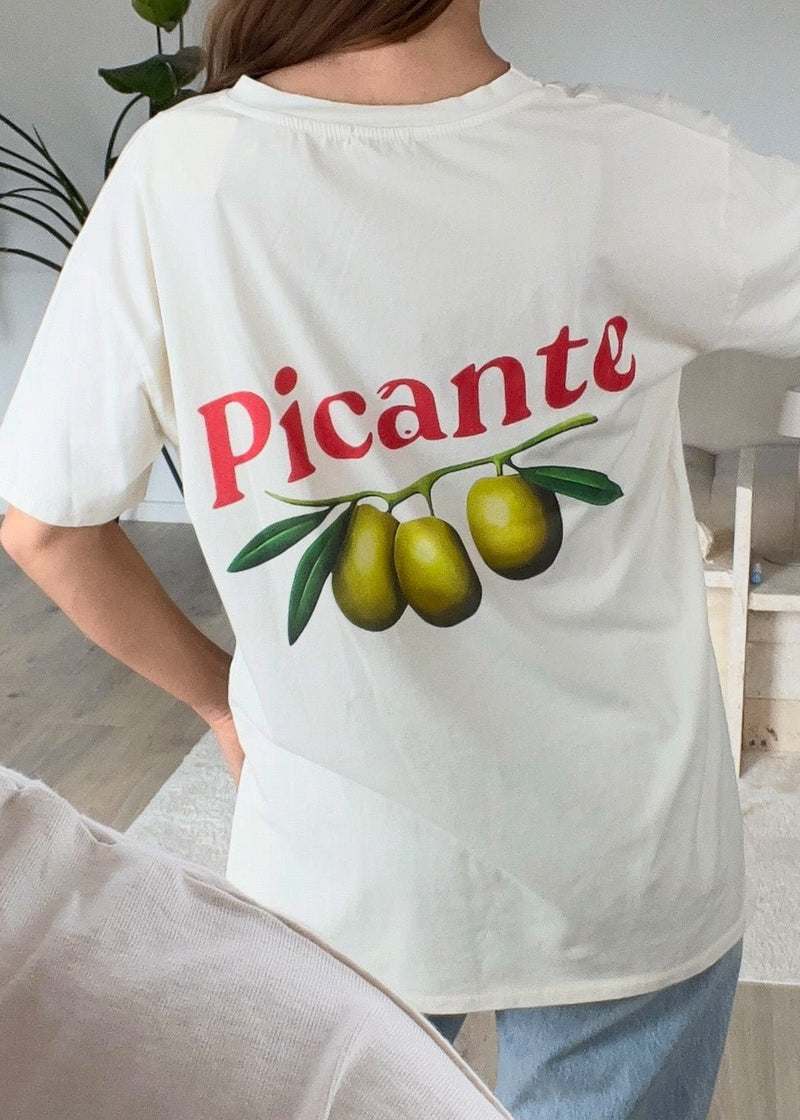 Oversize T-Shirt "Picante" mit Oliven-Print - NAHA