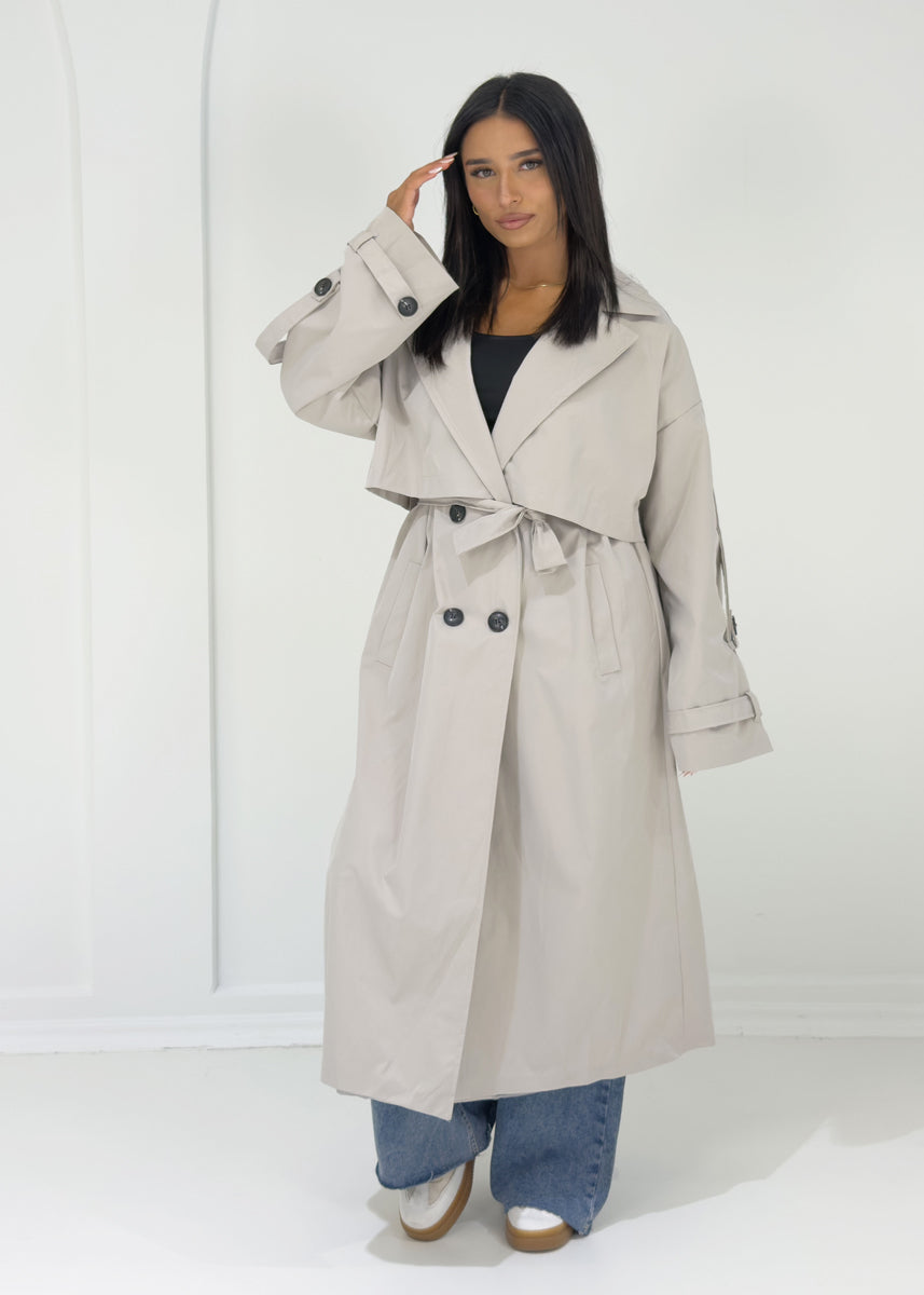 Oversize Trenchcoat für Damen mit Bindegürtel NAHA