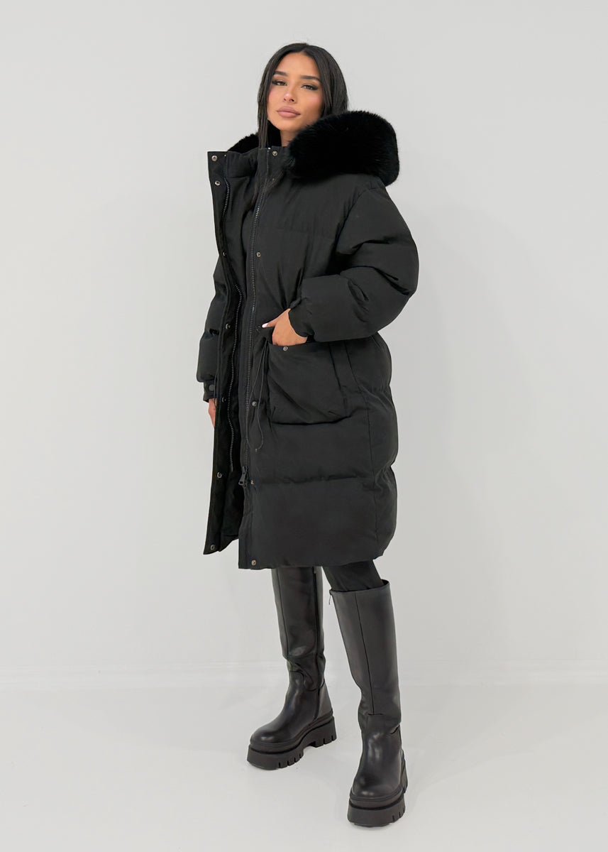 Oversize Winterparka mit Kunstfellkapuze - NAHA