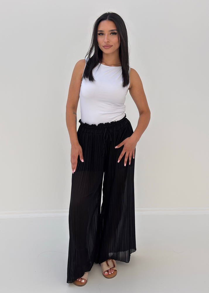 Plissee Hose mit weitem Bein - NAHA