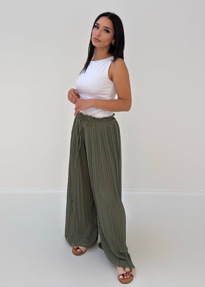 Plissee Hose mit weitem Bein - NAHA