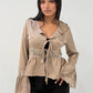 Satinbluse mit Spitze - NAHA