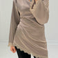 Satinbluse mit Spitze & Bindeband - NAHA
