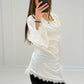 Satinbluse mit Spitze & Bindeband - NAHA