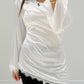 Satinbluse mit Spitze & Bindeband - NAHA