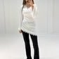 Satinbluse mit Spitze & Bindeband - NAHA