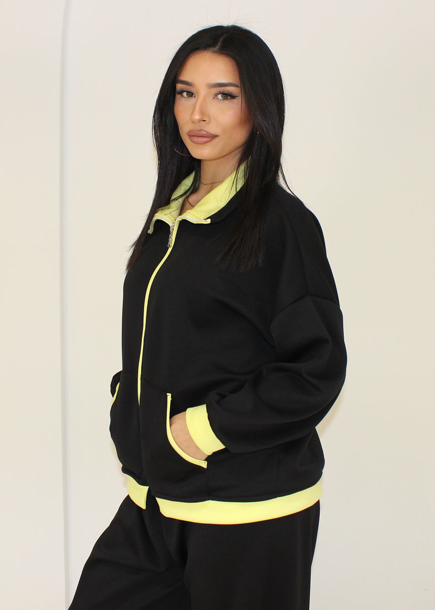 Sweat-Set Damen mit Zipjacke und weiter Hose