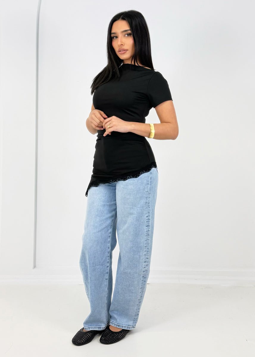 Shirt mit Spitzenabschluss - NAHA