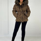 Steppjacke mit Kapuze & Bindegürtel - NAHA