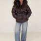 Steppjacke mit Kapuze & Bindegürtel - NAHA