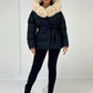 Steppjacke mit Kapuze & Bindegürtel - NAHA
