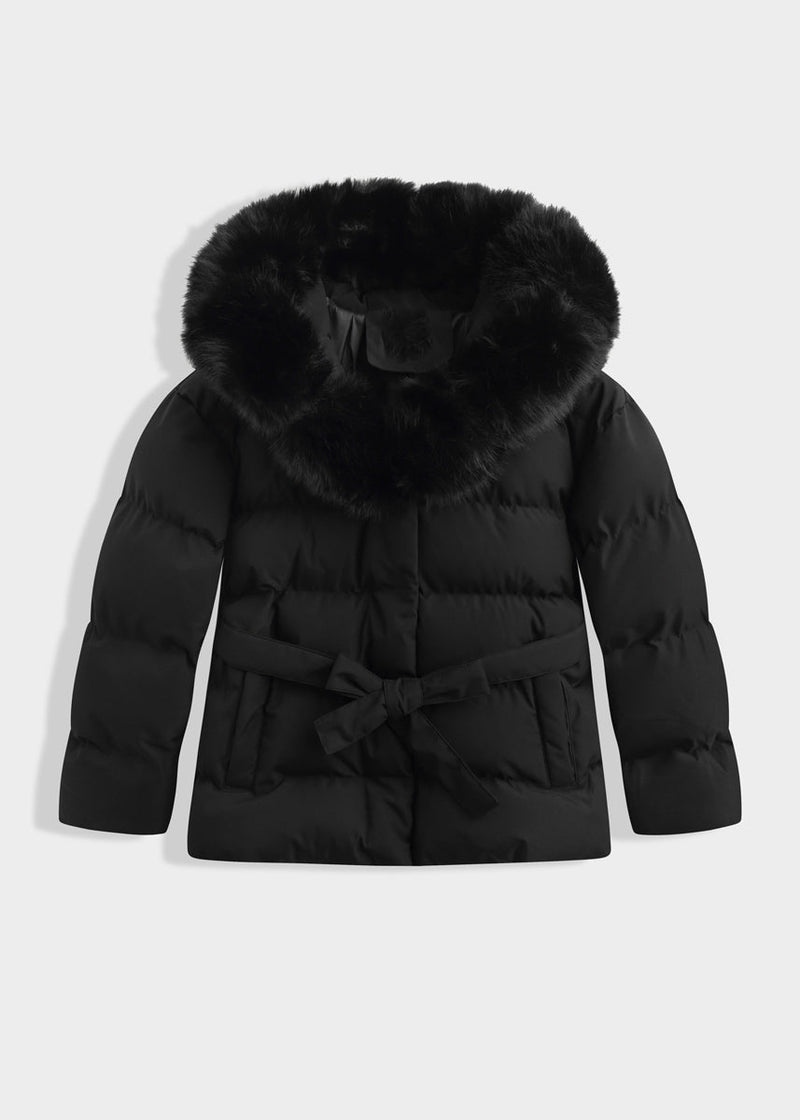 Steppjacke mit Kapuze & Bindegürtel - NAHA