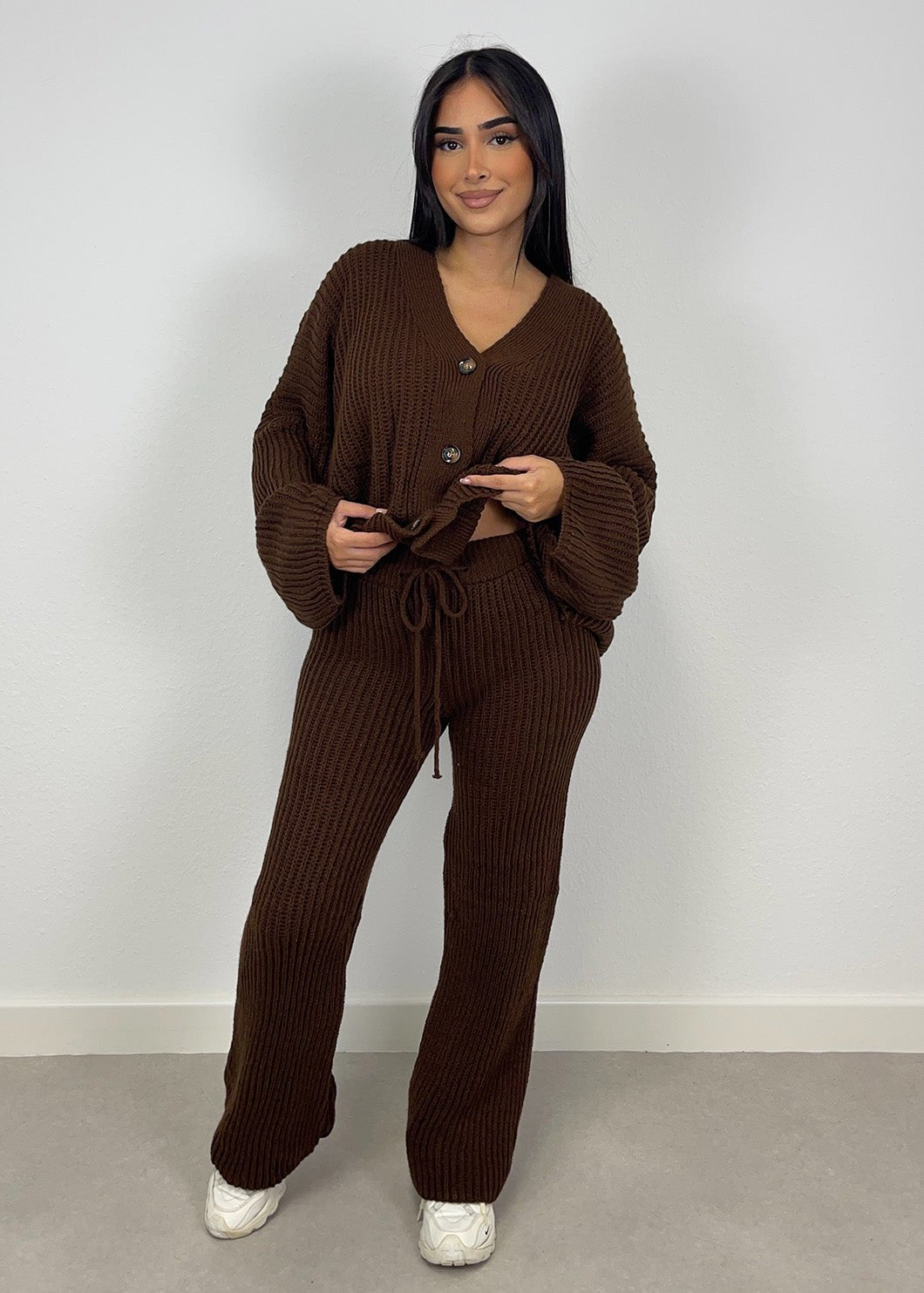 Strick-Set aus Cardigan und Hose - NAHA