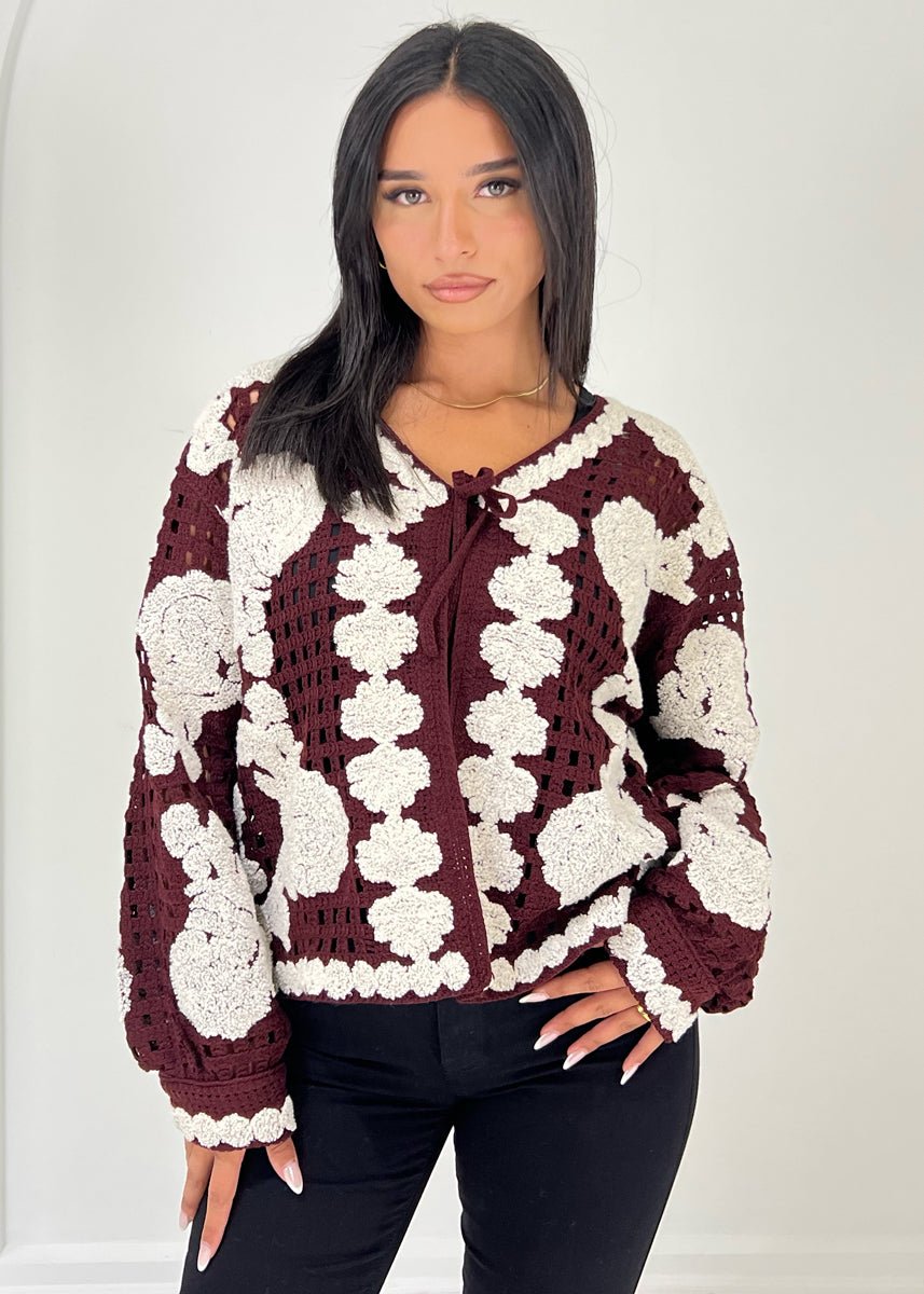 Strickjacke mit Häkelmuster - NAHA