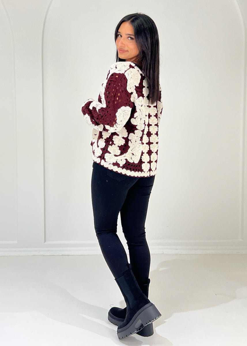 Strickjacke mit Häkelmuster - NAHA