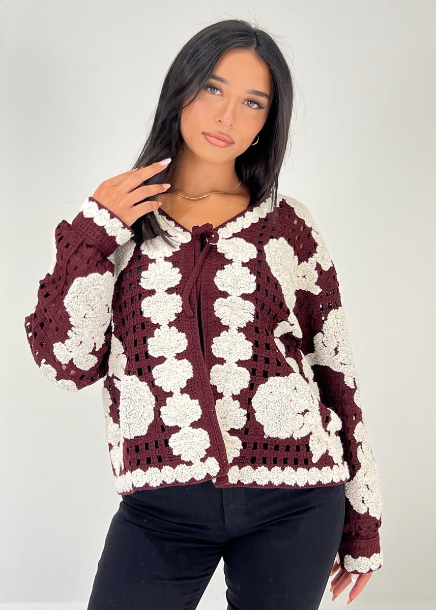 Strickjacke mit Häkelmuster - NAHA