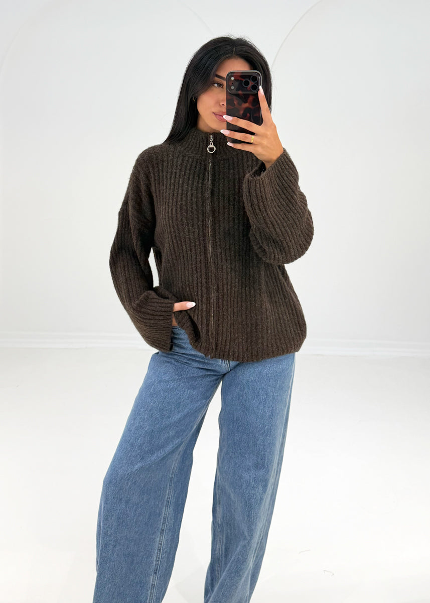 Strickjacke mit Reißverschluss