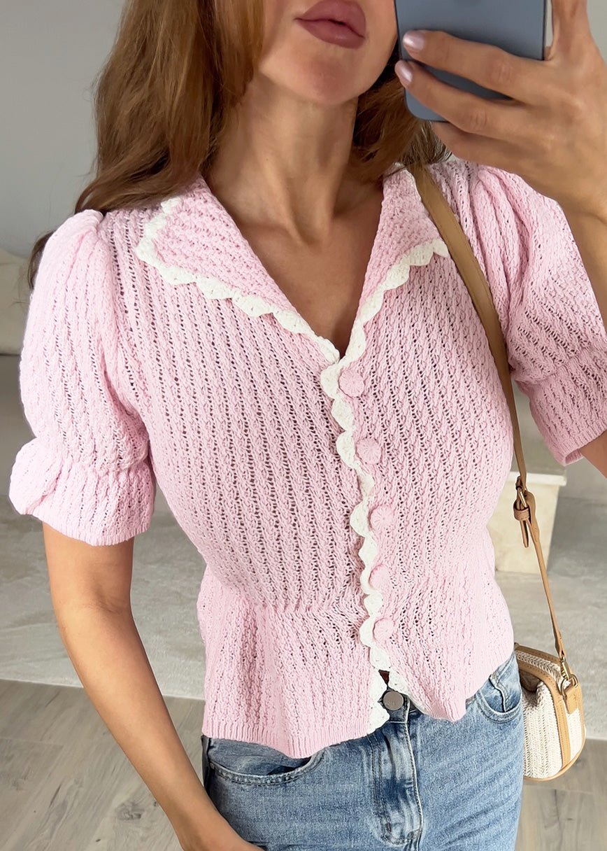 Strickoberteil mit Puffärmeln - NAHA