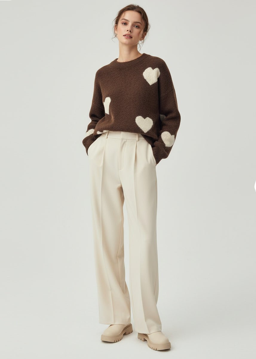 Strickpullover mit Herzmuster - NAHA