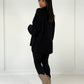 Oversize-Strickpullover mit Rundhalsausschnitt Schwarz