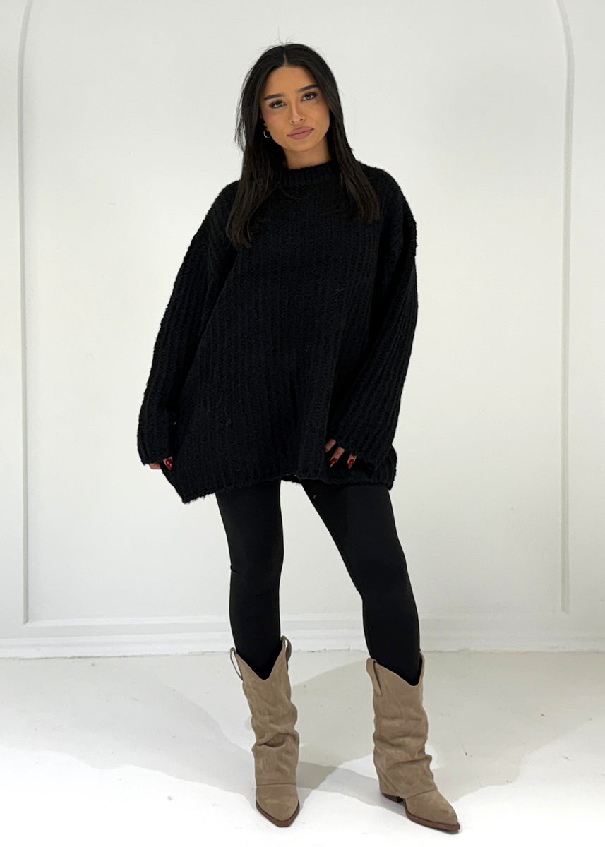Oversize-Strickpullover mit Rundhalsausschnitt