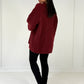 Oversize-Strickpullover mit Rundhalsausschnitt Dunkelrot