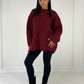 Oversize-Strickpullover mit Rundhalsausschnitt Dunkelrot