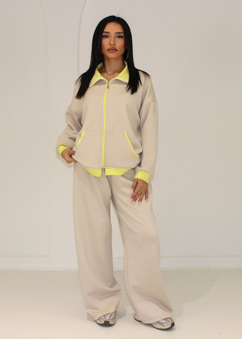 Sweat-Set Damen mit Zipjacke und weiter Hose - NAHA