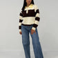 Sweatshirt mit Blockstreifen & Kragen - NAHA