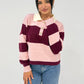 Sweatshirt mit Blockstreifen & Kragen - NAHA