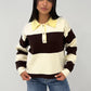 Sweatshirt mit Blockstreifen & Kragen - NAHA