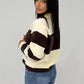 Sweatshirt mit Blockstreifen & Kragen - NAHA